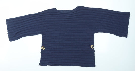 FRANK SAUL Womens Blue   Pullover Jumper Size M