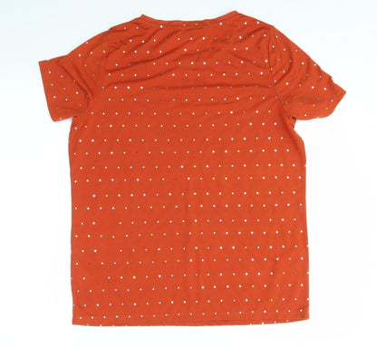 LOVE TEES Womens Orange   Basic T-Shirt Size 14