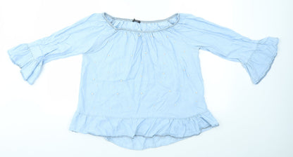 Womens UK Size M Quiz Blue Basic Blouse