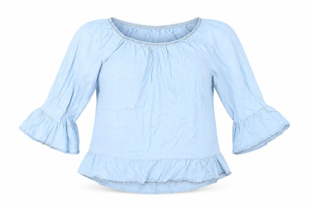 Womens UK Size M Quiz Blue Basic Blouse