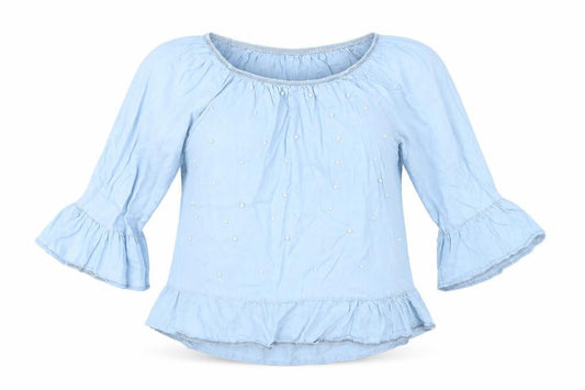 Womens UK Size M Quiz Blue Basic Blouse