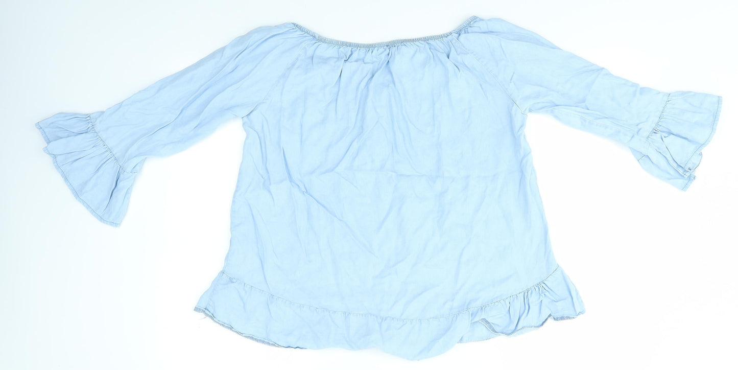 Womens UK Size M Quiz Blue Basic Blouse