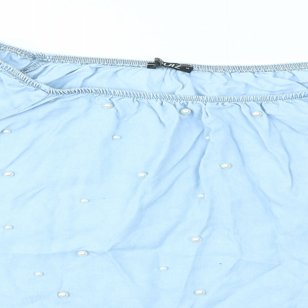 Womens UK Size M Quiz Blue Basic Blouse