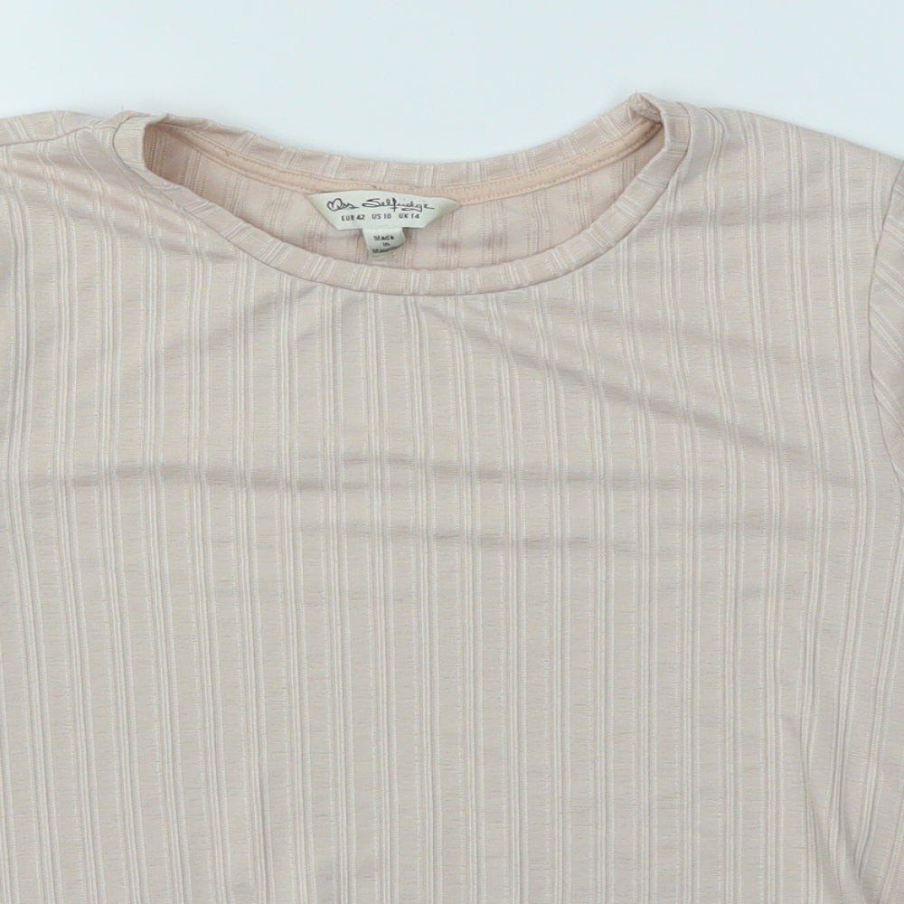 Miss Selfridge Womens Pink   Basic T-Shirt Size 14