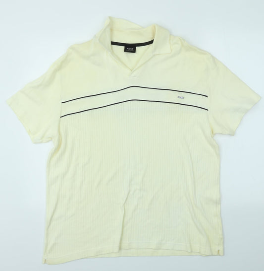 NEXT Mens Yellow    Polo Size XL