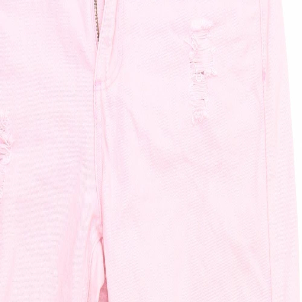 Boohoo Womens Pink   Straight Jeans Size 10 L26 in