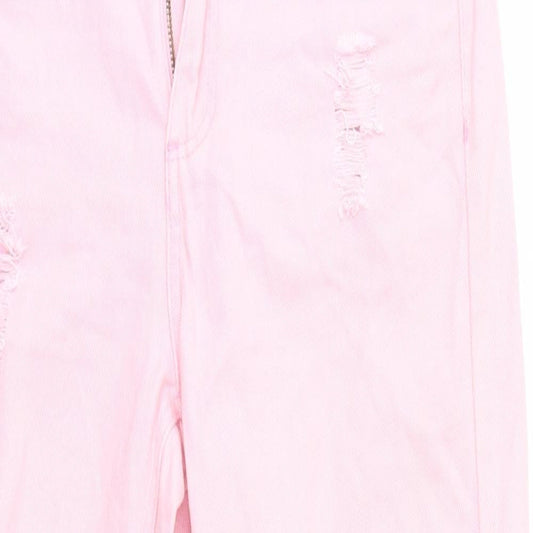 Boohoo Womens Pink   Straight Jeans Size 10 L26 in