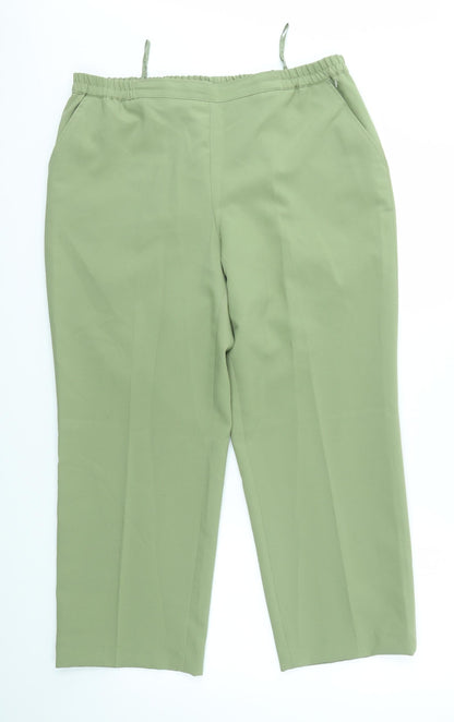 Womens UK Size 16 Preworn Regular Fit  Green Trousers
