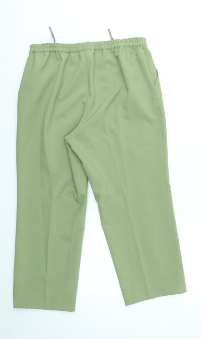 Womens UK Size 16 Preworn Regular Fit  Green Trousers