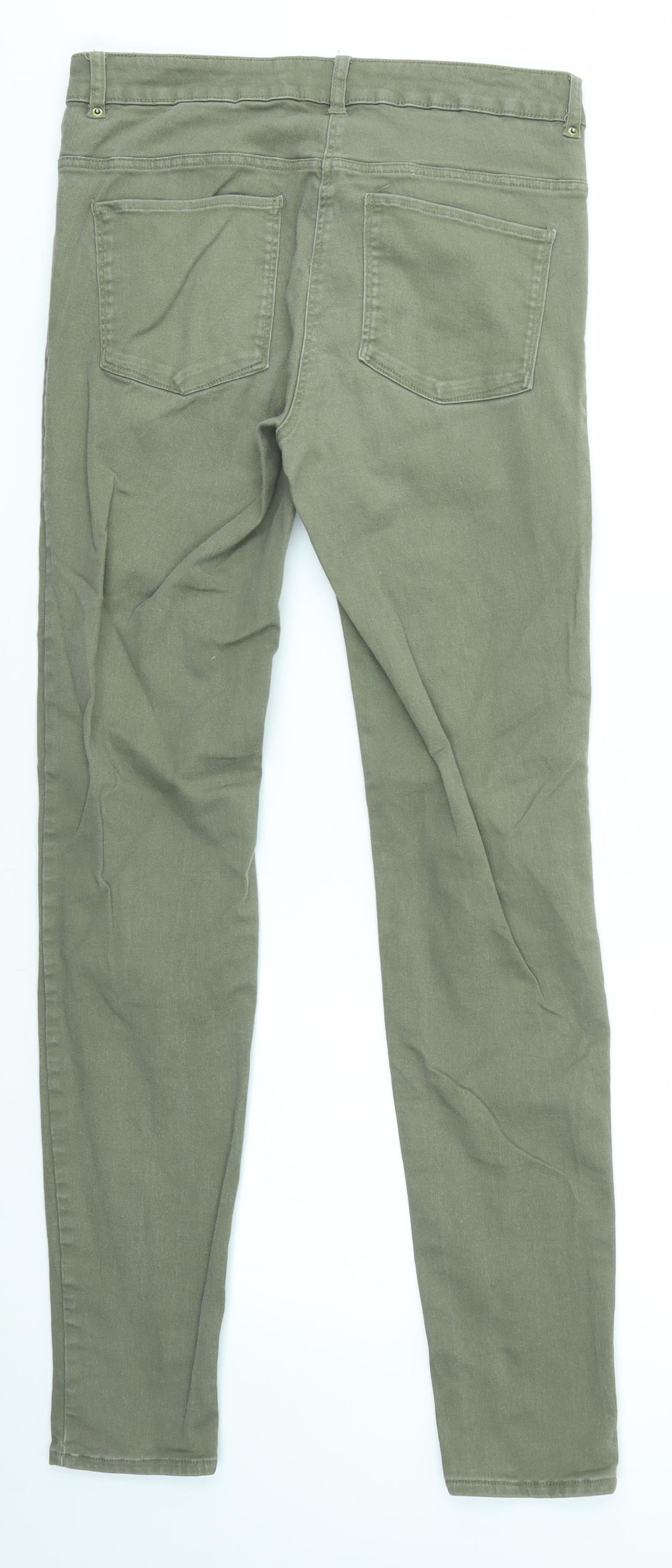Womens UK Size 8 H&M Regular Fit Skinny Green Jeans