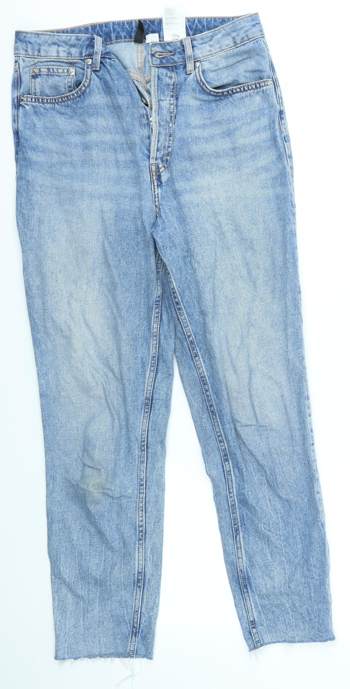 Womens UK Size 12 H&M Regular Fit Straight Blue Jeans