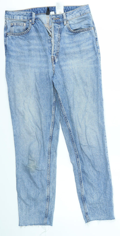 Womens UK Size 12 H&M Regular Fit Straight Blue Jeans