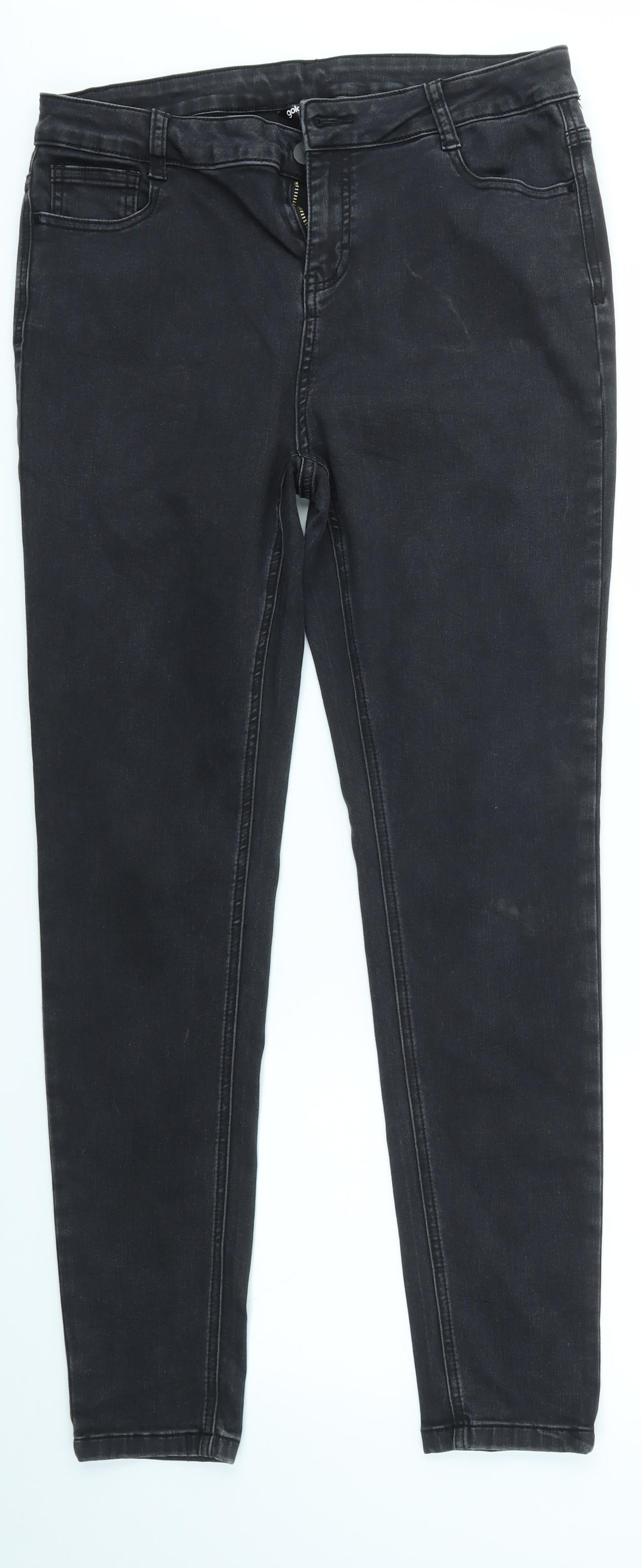 Golddigga Womens Grey   Skinny Jeans Size 16 L28 in