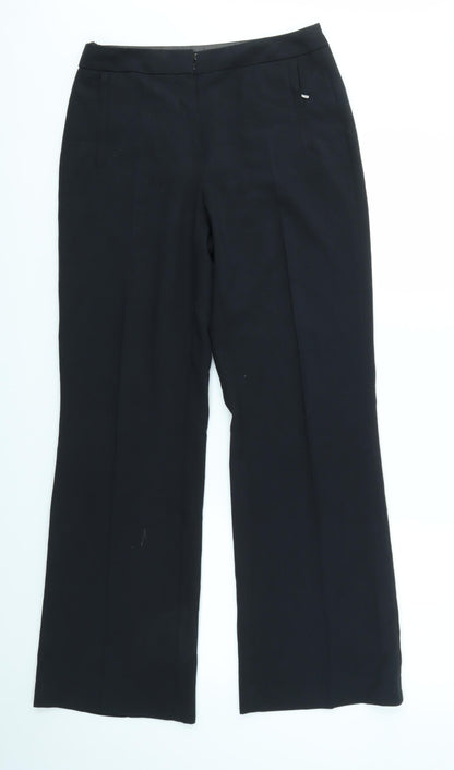 Womens UK Size 10 M&S Regular Fit Dress Pants Black Trousers