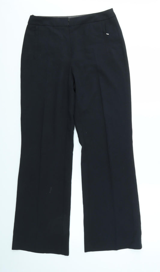 Womens UK Size 10 M&S Regular Fit Dress Pants Black Trousers