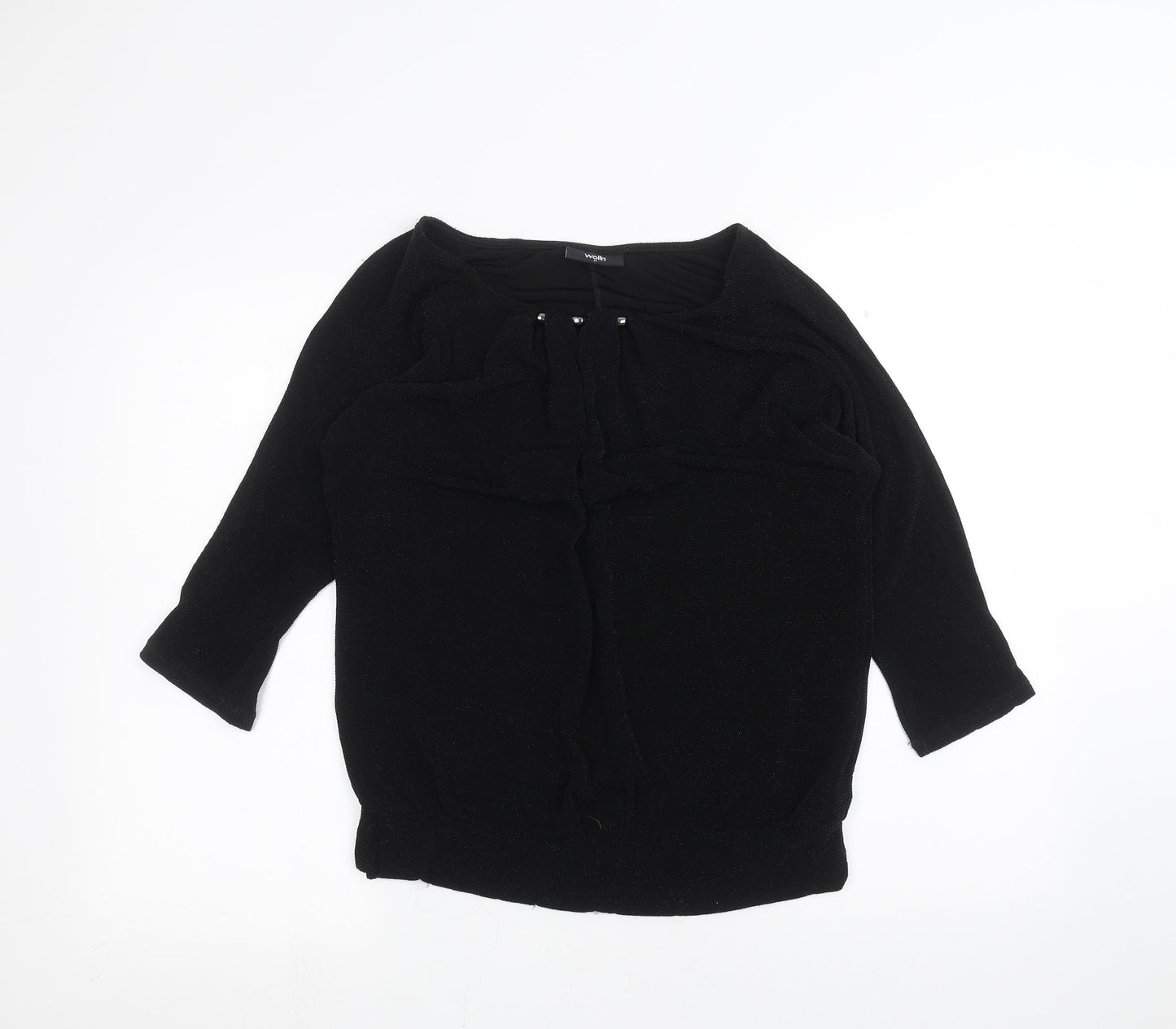 Womens UK Size M Wallis Black Basic T-Shirt