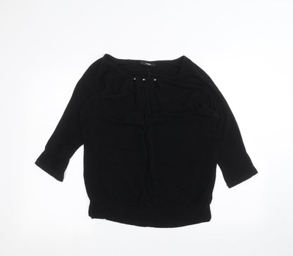 Womens UK Size M Wallis Black Basic T-Shirt