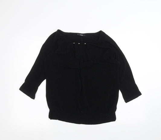 Womens UK Size M Wallis Black Basic T-Shirt