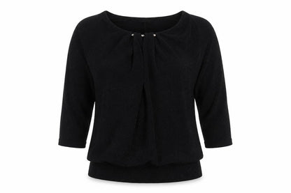 Womens UK Size M Wallis Black Basic T-Shirt