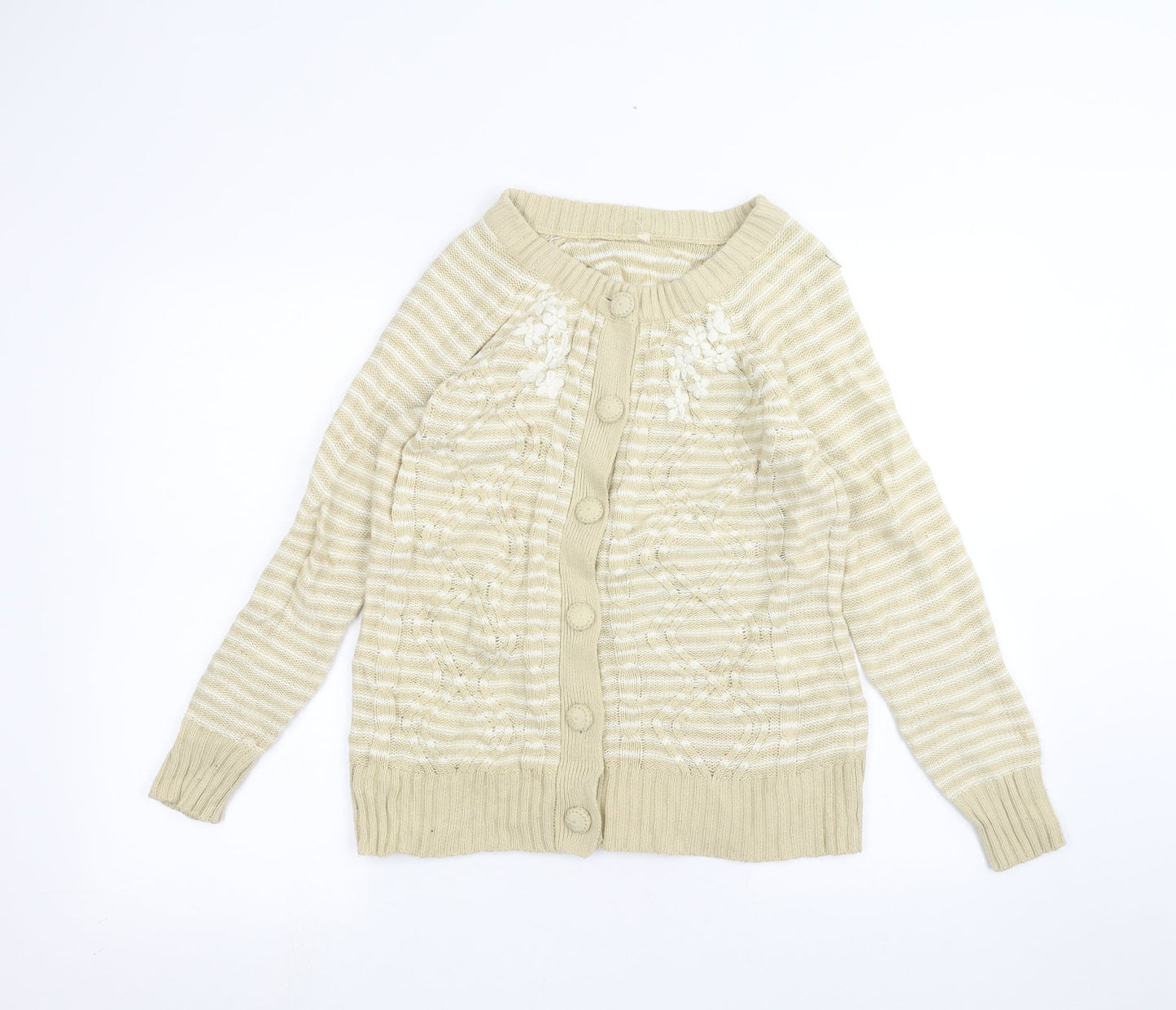 Womens UK Size S BM Yellow Cardigan Jumper