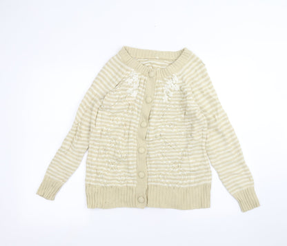 Womens UK Size S BM Yellow Cardigan Jumper