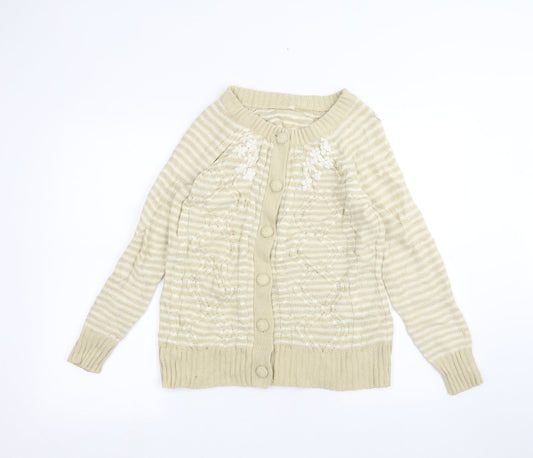 Womens UK Size S BM Yellow Cardigan Jumper