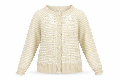 Bonmarché Womens Yellow Striped Cardigan Jumper Size S