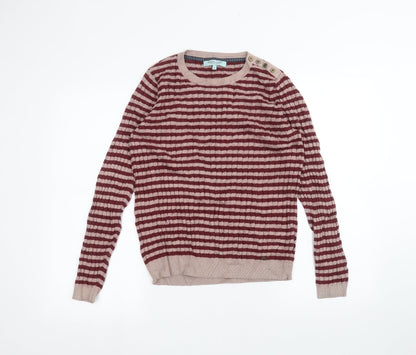 Dickins & Jones Womens Red Striped  Basic T-Shirt Size S