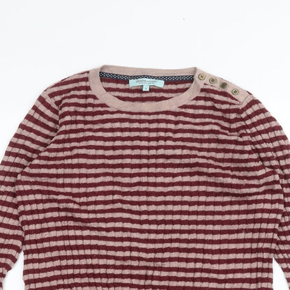 Dickins & Jones Womens Red Striped  Basic T-Shirt Size S