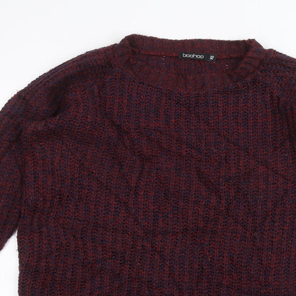 Boohoo Womens Red   Pullover Jumper Size XS