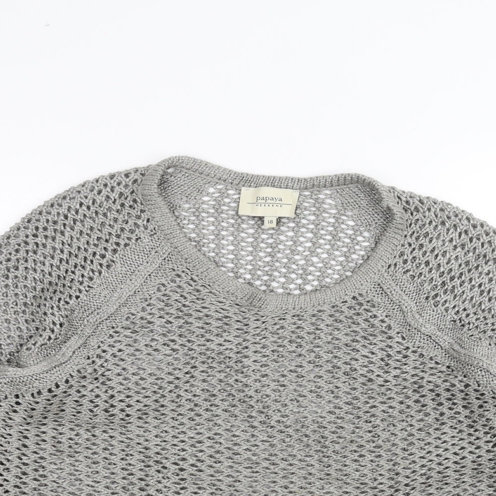 Womens UK Size 18 Papaya Grey Pullover Jumper
