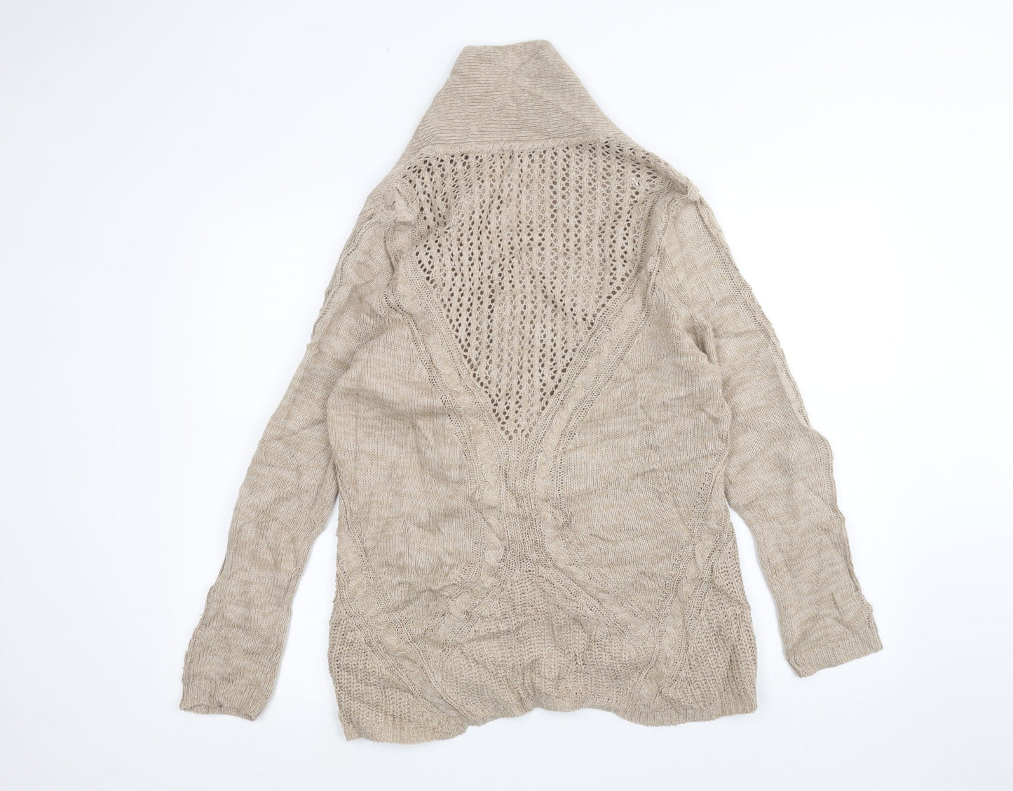 Womens UK Size 12 BHS Beige Cardigan Jumper