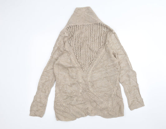 Womens UK Size 12 BHS Beige Cardigan Jumper
