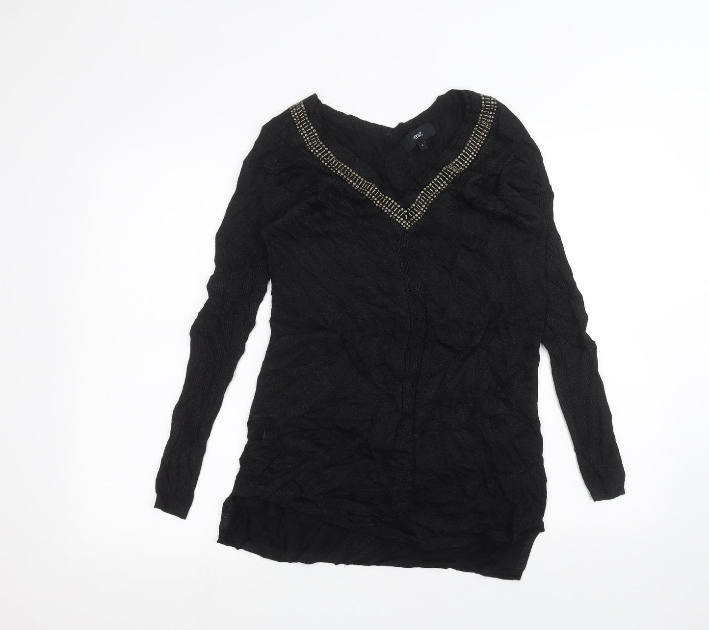 Womens UK Size 6 NEXT Black Basic T-Shirt