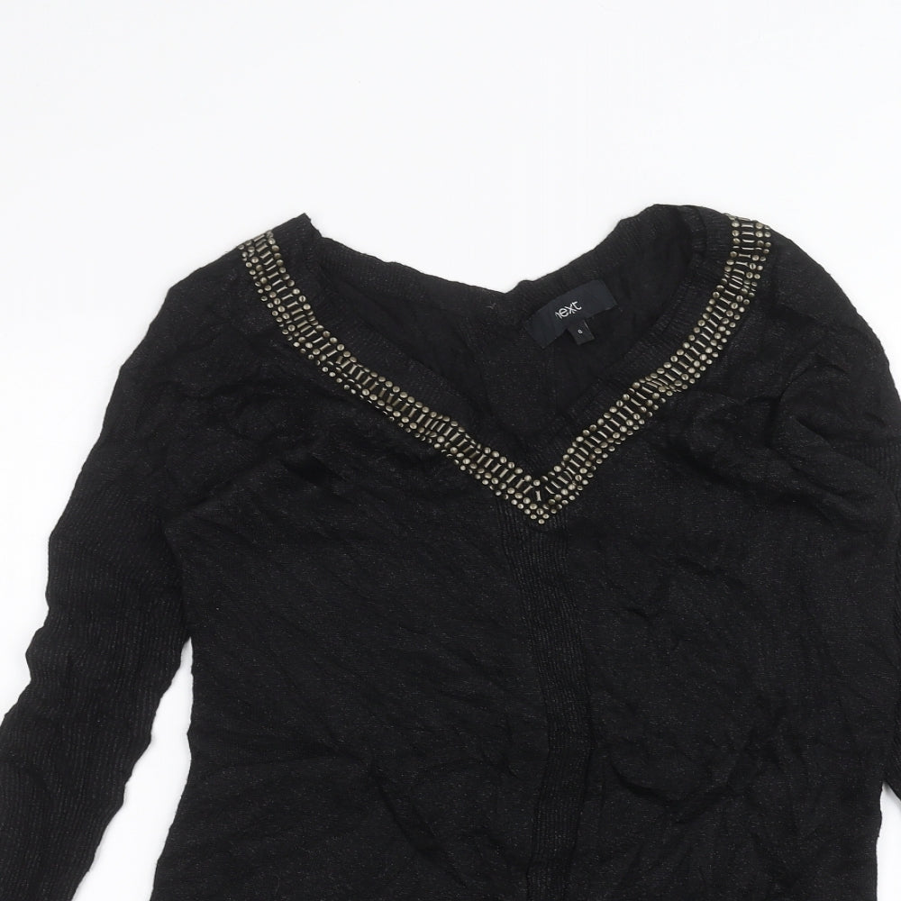 Womens UK Size 6 NEXT Black Basic T-Shirt