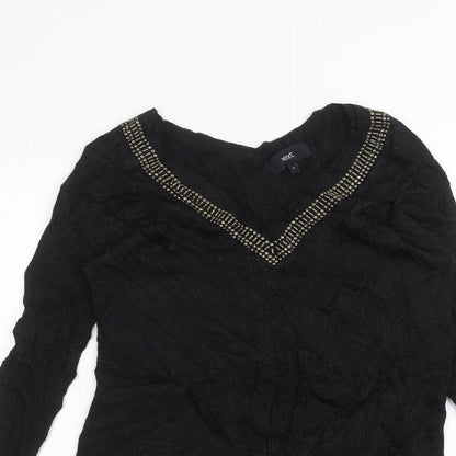 Womens UK Size 6 NEXT Black Basic T-Shirt