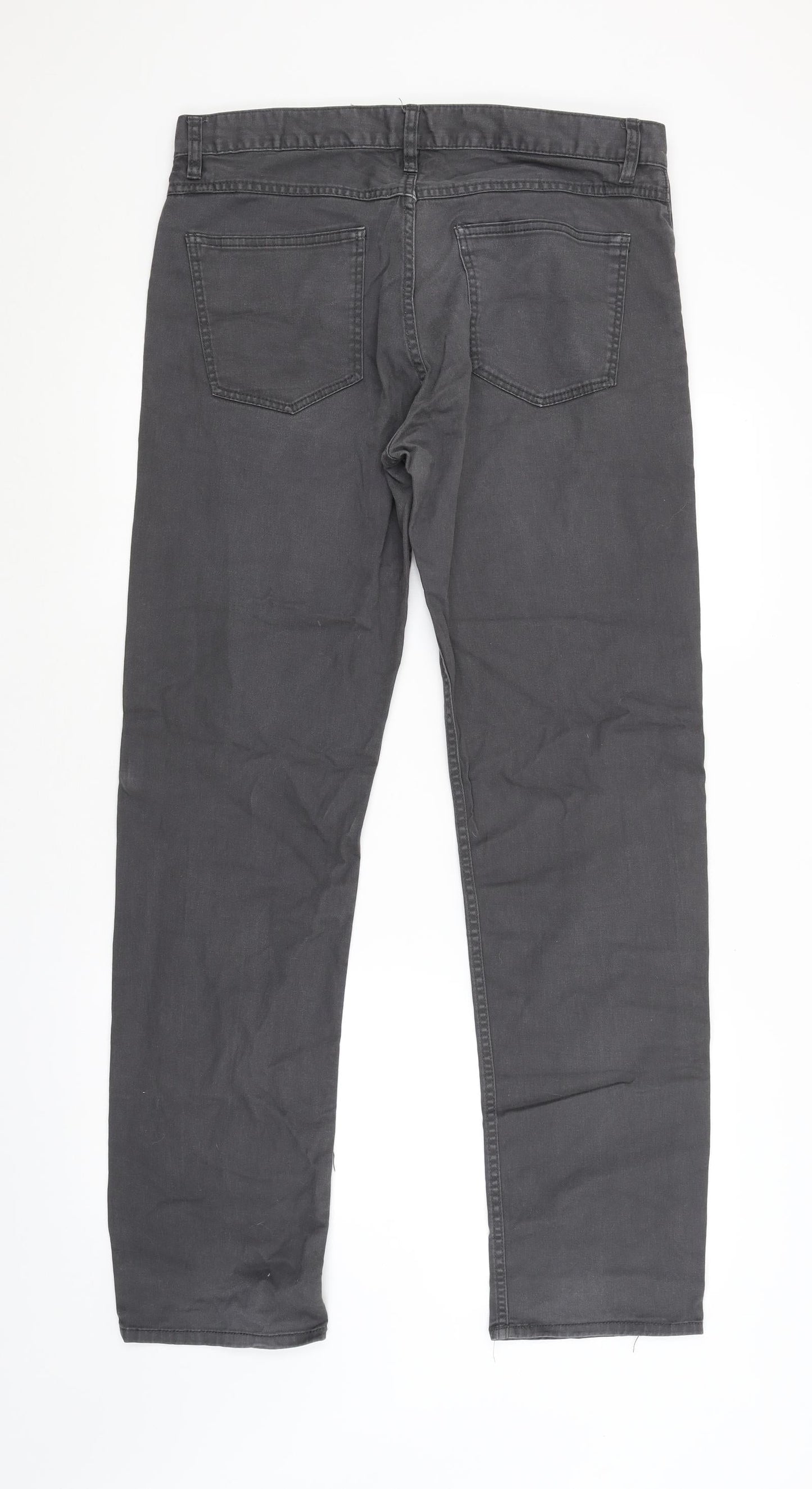 Womens UK Size 6 H&M Regular Fit Straight Grey Jeans