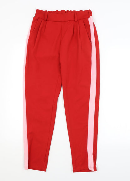 Womens UK Size M Preworn Regular Fit Jogger Red Trousers