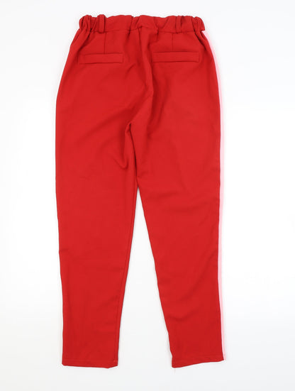 Womens UK Size M Preworn Regular Fit Jogger Red Trousers