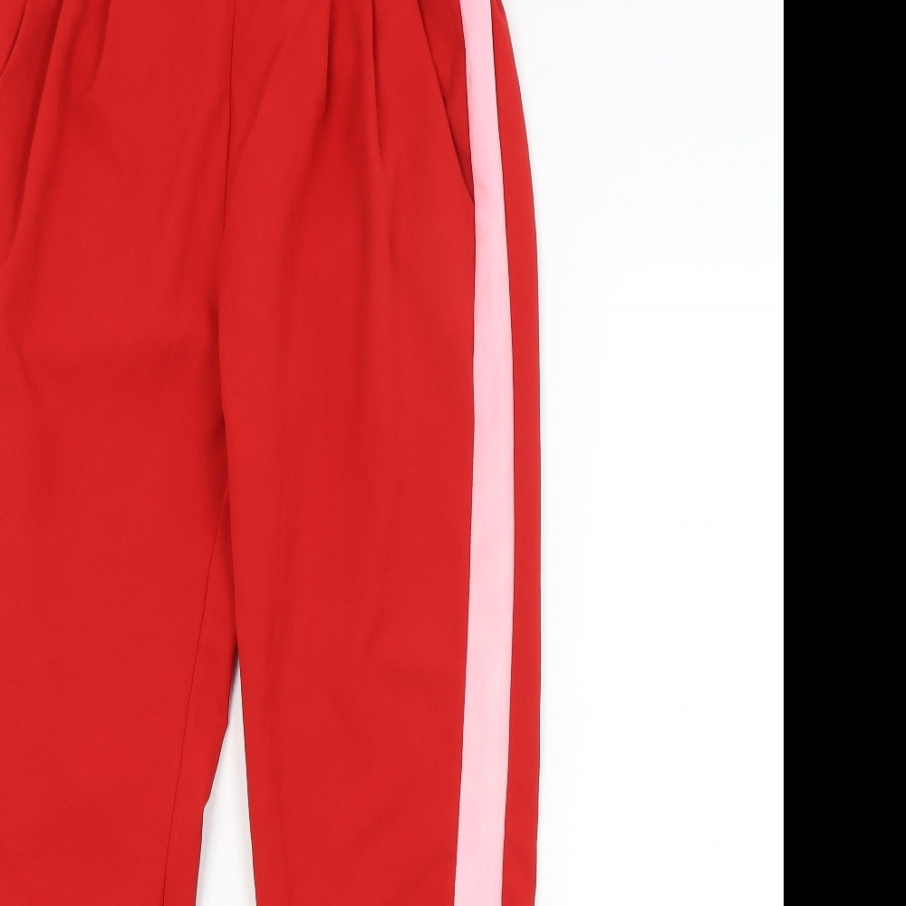 Womens UK Size M Preworn Regular Fit Jogger Red Trousers