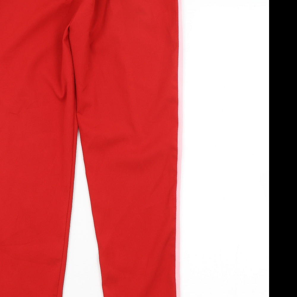 Womens UK Size M Preworn Regular Fit Jogger Red Trousers
