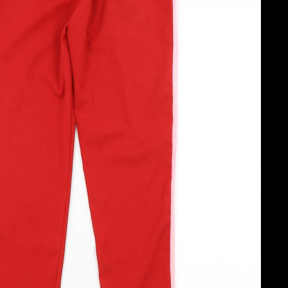 Womens UK Size M Preworn Regular Fit Jogger Red Trousers