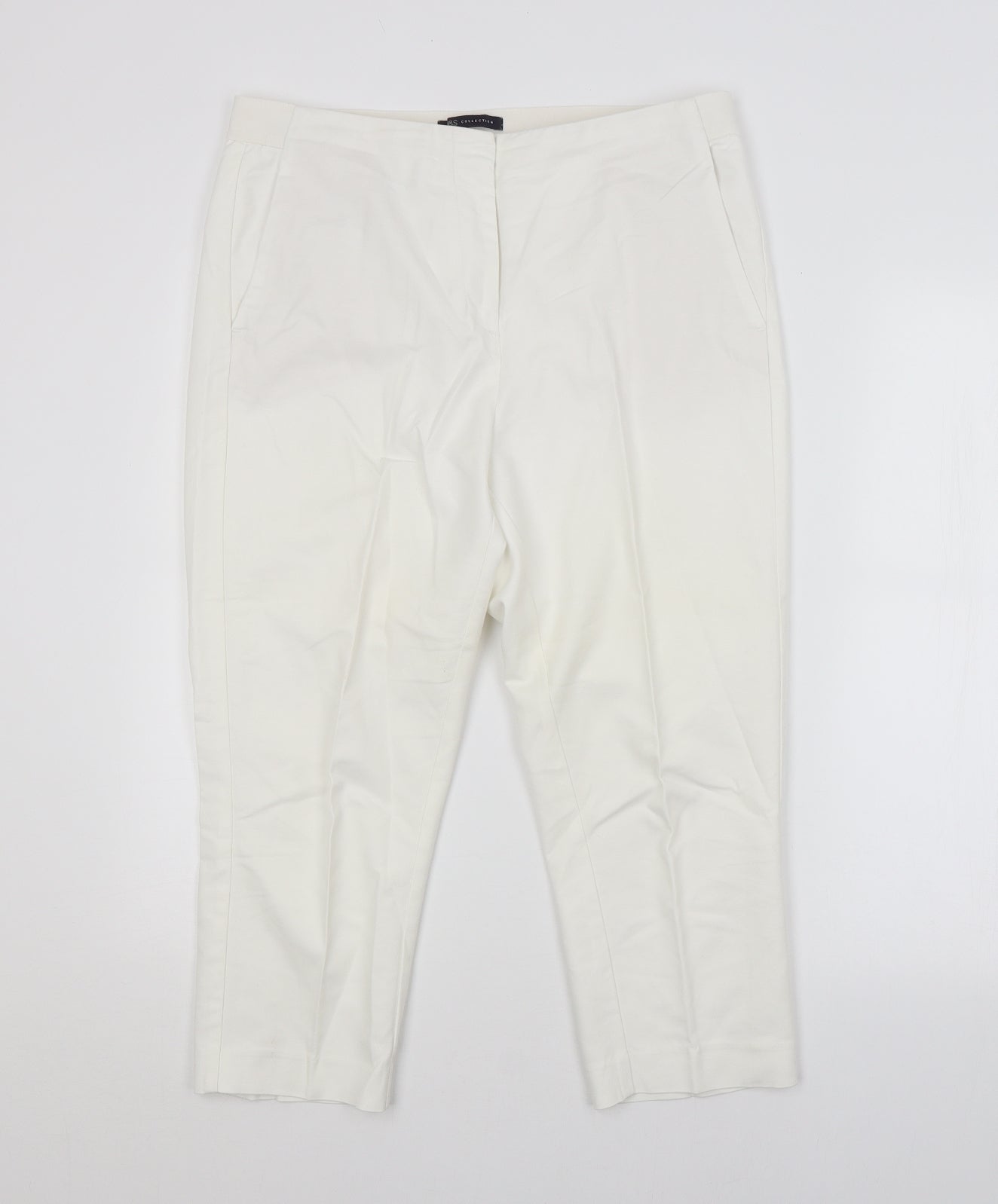 Womens UK Size  M&S Regular Fit Cropped White Trousers
