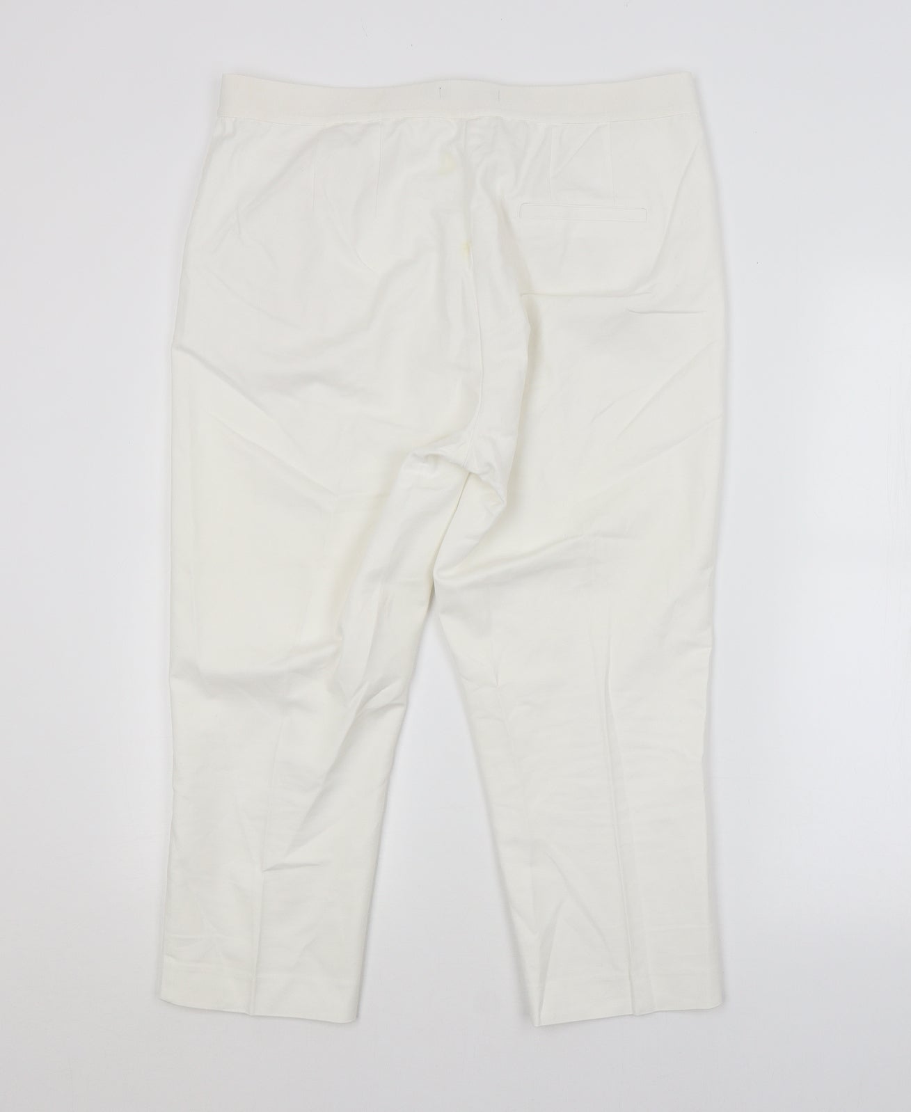 Womens UK Size  M&S Regular Fit Cropped White Trousers