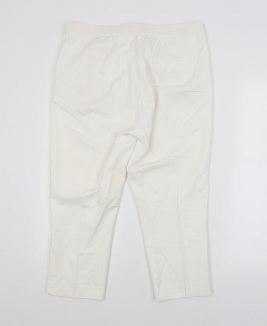 Womens UK Size  M&S Regular Fit Cropped White Trousers