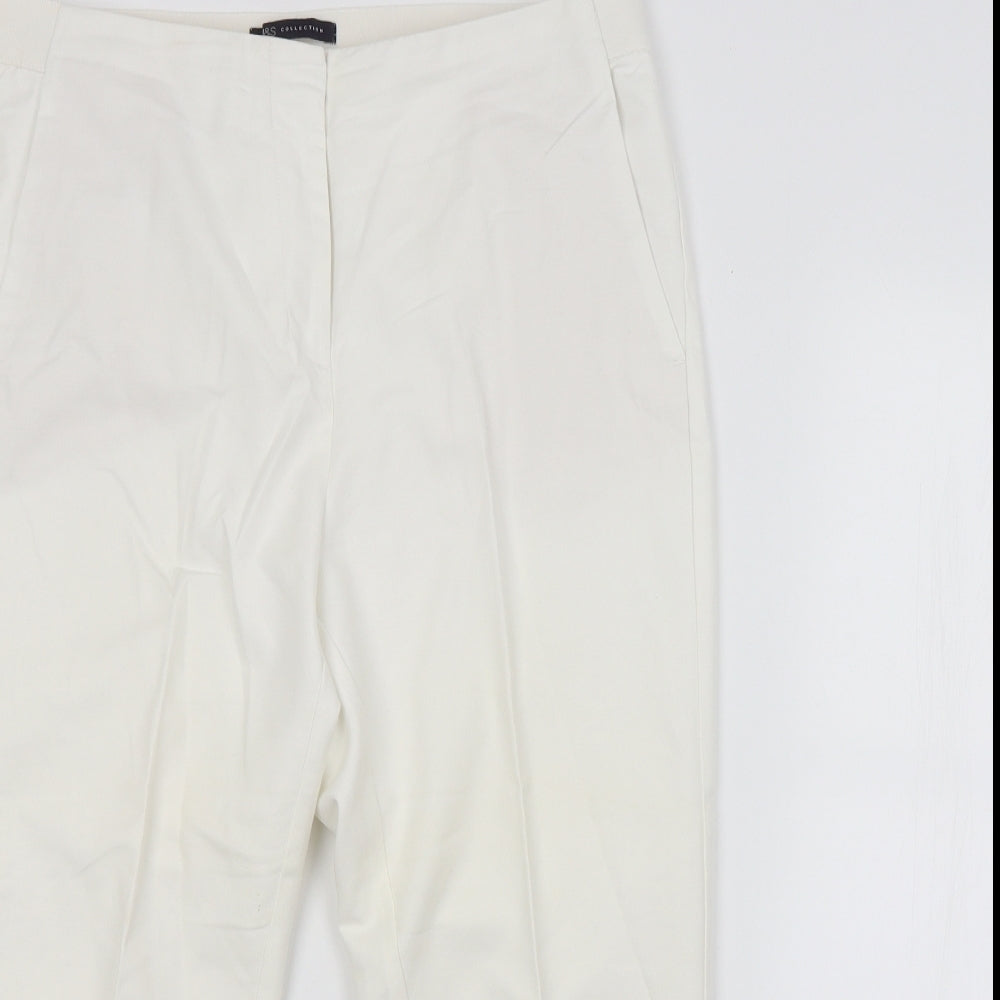 Womens UK Size  M&S Regular Fit Cropped White Trousers