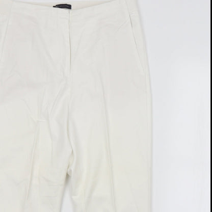 Womens UK Size  M&S Regular Fit Cropped White Trousers