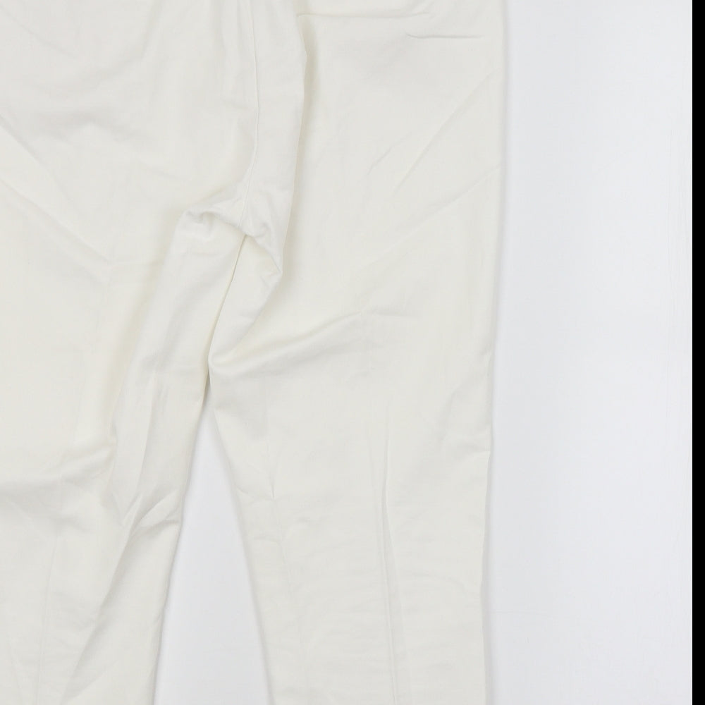 Womens UK Size  M&S Regular Fit Cropped White Trousers