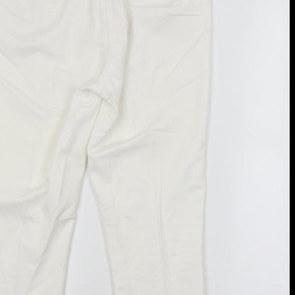 Womens UK Size  M&S Regular Fit Cropped White Trousers