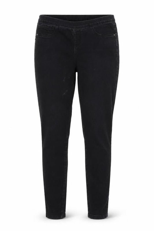 Front view of DENIM CO. women’s black jegging jeans, size UK 10, 27-inch leg